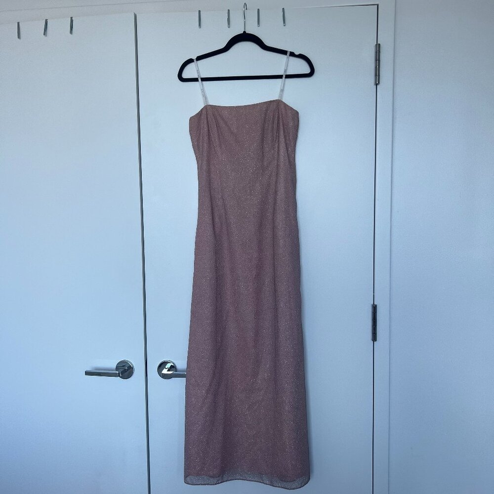 VINTAGE BABY PINK STRAPLESS DRESS LAUNDRY BY shelli segal GOWN